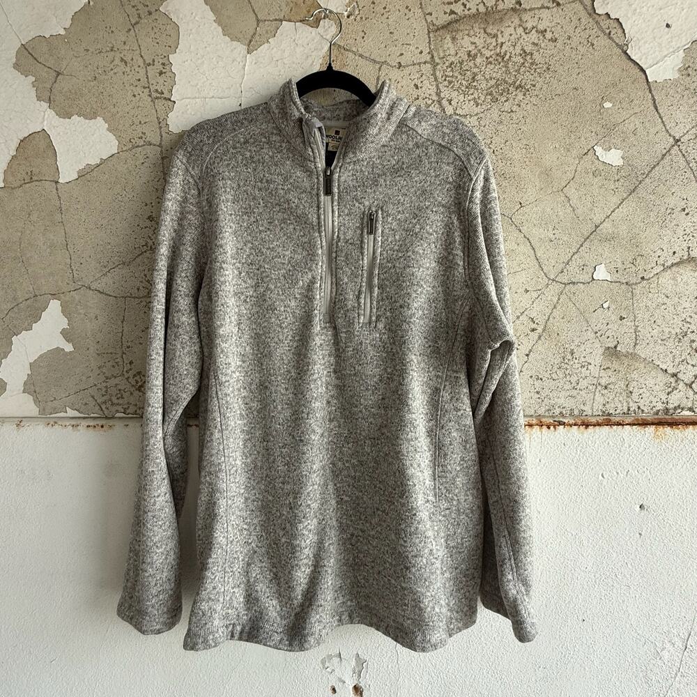 Woolrich Sweater Quarter Zip Fleece Pullover Mens XL Heather Gray Chest Pocket